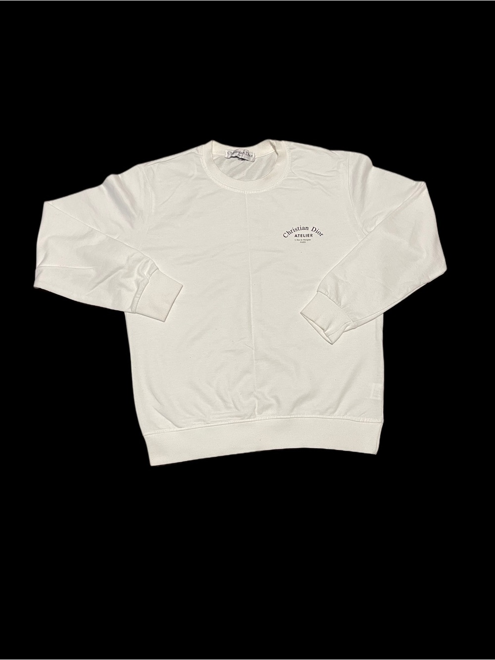 Dior Men's Cream Crewneck Sweatshirt with Subtle Logo